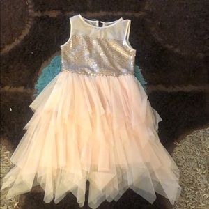 Rose gold little girl dress see trough